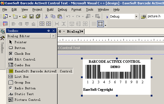 Click to view EaseSoft Barcode ActiveX Control 3.5 screenshot