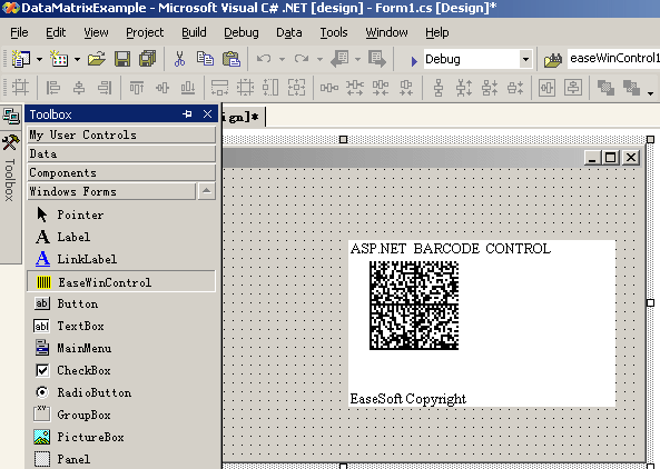 EaseSoft DataMatrix Barcode .NET Control screen shot